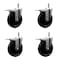 Service Caster 5'' Phenolic Swivel 7/16'' Grip Ring Stem Caster with Total Lock Brake, 4PK SCC-GRTTL20S514-PHR-716138-4 - alternate 1